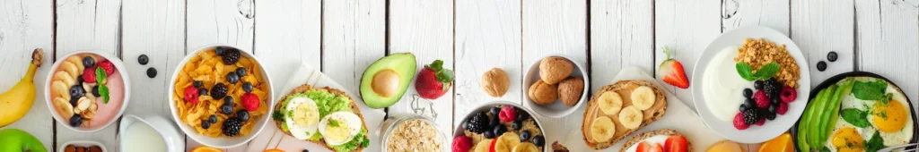 Healthy Food With Wood Background